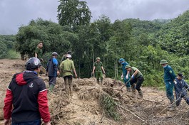 Hiện trường vụ lũ quét tại thôn Làng Nủ - Ảnh: Báo Lào Cai