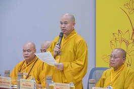 Thượng tọa Thích Đức Thiện công bố thông tin với báo giới về Đại lễ Vesak Liên Hiệp Quốc 2025 do GHPGVN đăng cai tổ chức tại TP.HCM - Ảnh: Quảng Đạo