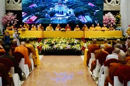 Phiên khai mạc hội thảo diễn ra tại giảng đường tổ đình Bửu Long - Ảnh: Quảng Hậu/BGN