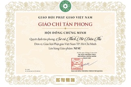 Mẫu Giáo chỉ tấn phong giáo phẩm Ni sư vừa được Hội đồng Chứng minh ban hành, thay thế các biểu mẫu Giáo chỉ tấn phong trước đây - Ảnh chỉ mang tính minh họa