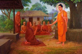 Nữ Tôn giả Đại Ái Đạo (Mahāprajāpatī Gotamī) cùng chư Ni trước Đức Phật - Tranh minh họa nước ngoài
