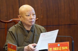 Hòa thượng Thích Lệ Trang chủ trì buổi họp của Ban Thường trực nhằm rà soát các công tác chuẩn bị cung rước Xá-lợi Đức Phật và Trái tim Bồ-tát Thích Quảng Đức