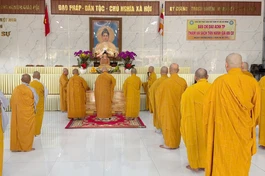 Tăng Ni xã Củ Chi, Tân An Hội, Thái Mỹ, An Nhơn Tây, Nhuận Đức, Phú Hòa Đông, Bình Mỹ thực hiện Bố-tát tại chùa Pháp Thành