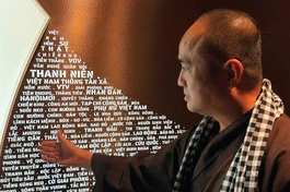 Báo Giác Ngộ giữa những tên tuổi các cơ quan báo chí khác được tôn vinh trên bảng biểu tượng tại Bảo tàng Báo chí Việt Nam, Hà Nội - Ảnh: Lương Hoàng