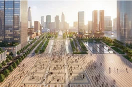 Phối cảnh quảng trường trung tâm trong khu đô thị mới Thủ Thiêm