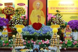 Di ảnh Bồ-tát Thích Quảng Đức tôn trí tại thiền viện Quảng Đức - Ảnh: Bảo Toàn/BGN