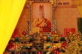 Di ảnh Hòa thượng Thích Chơn Minh (1956-2024) tại Giác linh đài chùa Phước Lâm - P.Sa Đéc, Đồng Tháp