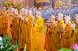 Ngày đầu tiên Đại hội đại biểu Phật giáo tỉnh Đồng Tháp lần thứ I, nhiệm kỳ 2026-2031 diễn ra tại hội trường Bông Sen (P.Cao lãnh) - Ảnh: Tâm Quý/BGN