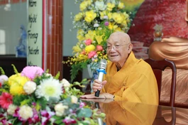 Trưởng lão Hòa thượng Thích Minh Thông, Phó Thư ký Ban Thường trực Hội đồng Chứng minh sách tấn chư hành giả an cư tại chùa Kiều Đàm