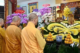 Lễ tưởng niệm Tiểu tường Trưởng lão Hòa thượng Thích Trí Tịnh và bổ nhiệm trụ trì Linh Phong Thiền Uyển diễn ra sáng nay 27-9 (17-8-Bính Ngọ) - Ảnh: Tịnh Mạnh