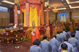 Lễ khai đàn Pháp hội Dược Sư do Ban Trị sự GHPGVN TP.HCM tổ chức đã trang nghiêm diễn ra tại Việt Nam Quốc Tự (Q.10) vào sáng mồng 6 tháng Giêng năm Giáp Thìn (15-2-2024) - Ảnh: Bảo Toàn