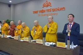 Phiên họp thứ hai giữa Ủy ban Quốc tế Đại lễ Vesak Liên Hiệp Quốc (ICDV) và Giáo hội Phật giáo Việt Nam (GHPGVN) để thảo luận và triển khai các nội dung liên quan đến Đại lễ Vesak Liên Hiệp Quốc 2025 tại TP.HCM - Ảnh: Quảng Đạo