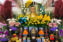 Tượng sáp Hòa thượng Thích Thiện Bình được phụng thờ tại chùa Giác Long