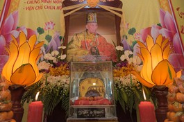 Di ảnh Trưởng lão Hòa thượng Thích Thiện Hiện - Ảnh: Đăng Huy