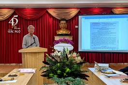 Nhà Nghiên cứu Trần Đình Sơn giới thiệu về Hội - Ảnh: Giao Hảo