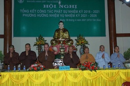Ban Điều hành Gia đình Phật tử thị xã Buôn Hồ tổ chức hội nghị tổng kết Phật sự nhiệm kỳ 2016-2021