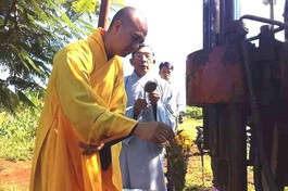 Lễ động thổ khoan giếng nước sinh hoạt cho học sinh Trường Trung học Cơ sở Nguyễn Khuyến