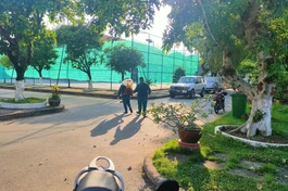  Phun khử khuẩn, kết thúc phong tỏa Trung tâm hạ tầng mạng Miền Nam (quận Tân Bình) - Ảnh: HCDC