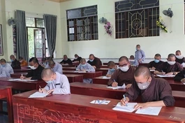 Trường Trung cấp Phật học tỉnh Bình Thuận tổ chức kỳ thi tốt nghiệp khóa X (2017-2021) cho 60 Tăng Ni sinh