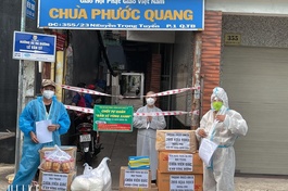 Quà của Thượng tọa Thích Đồng Văn được chia sẻ đến các cơ sở tự viện trong mùa giãn cách xã hội - Ảnh: VG