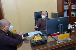 Văn phòng Ban Trị sự GHPGVN TP.HCM bắt đầu làm việc sau thời gian làm việc online phòng Covid-19