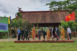 Nghi thức khởi công xây sân bóng mini tại chùa Di Đà