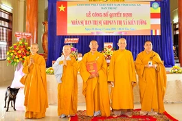 Tân Ban Trị sự Phật giáo thị xã Kiến Tường gồm 4 vị Tăng, Ni