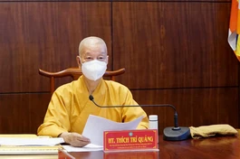 Trưởng lão Hòa thượng Thích Trí Quảng, Đệ nhất Phó Pháp chủ, Trưởng ban Trị sự GHPGVN TP.HCM chủ trì buổi họp