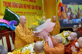 [Video] Đạo từ của Trưởng lão Hòa thượng Thích Trí Quảng sau lễ suy tôn Quyền Pháp chủ GHPGVN