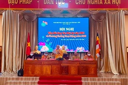 Hòa thượng Thích Huệ Trí phát biểu tại hội nghị