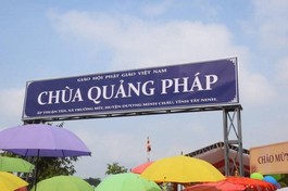 Thượng bảng hiệu chùa Quảng Pháp