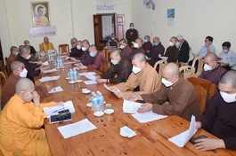 Chư tôn đức Ban Trị sự GHPGVN tỉnh Quảng Trị họp thống nhất công tác tổ chức đại hội