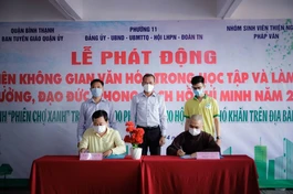 Nhóm sinh Pháp Vân ký kết phối hợp thực hiện các hoạt động về bảo vệ môi trường