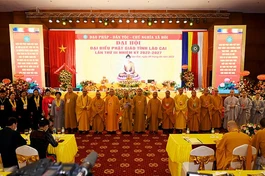 Tân Ban Trị sự GHPGVN tỉnh Lào Cai ra mắt và Hòa thượng Thích Thanh Điện phát biểu nhận nhiệm vụ