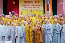 Tân Ban Trị sự GHPGVN tỉnh Bến Tre nhiệm kỳ 2022-2027 ra mắt đại hội