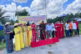 Khởi công xây dựng cầu nông thôn số 67 tại xã Phương Thạnh, huyện Càng Long - Ảnh: Long Bửu