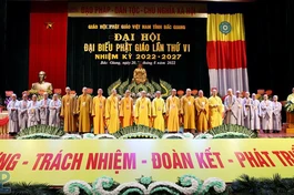 Tân Ban Trị sự GHPGVN tỉnh Bắc Giang nhiệm kỳ 2022-2027 ra mắt đại hội