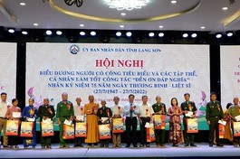 Ban Trị sự Phật giáo tỉnh Lạng Sơn được biểu dương làm tốt công tác “Đền ơn đáp nghĩa” năm 2022