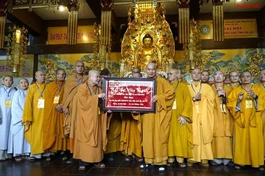 Hòa thượng Thích Thiện Nhơn chúc mừng tân Ban Trị sự GHPGVN tỉnh Gia Lai nhiệm kỳ 2022-2027