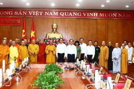 Lãnh đạo tỉnh tiếp thân mật đoàn tân Ban Trị sự Phật giáo tỉnh nhiệm kỳ 2022-2027