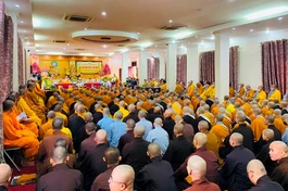 Giới tử tại lễ khai mạc Đại giới đàn Trúc Lâm Tam Tổ lần thứ XII