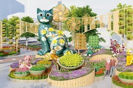 Linh vật mèo cách điệu theo phong cách gốm sứ sẽ là điểm nhấn của Đường hoa TP.HCM năm Quý Mão - 2023 - Ảnh: SaiGontourist