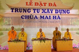 Lễ đặt đá tái thiết chùa Mai Hà
