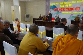 Ban Trị sự GHPGVN tỉnh họp, chuẩn bị lễ động thổ công trình xây dựng tôn tượng Quán Thế Âm tại chùa Hang