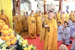 Hòa thượng Thích Huệ Thành, Chứng minh Ban Trị sự GHPGVN H.Nhà Bè sái tịnh tại lễ nhập kim quan Thượng tọa Thích Lệ Trường