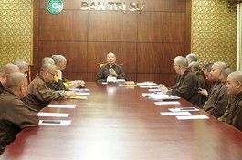 Chư tôn đức thành viên Ban Nghi lễ T.Ư tại phiên họp sáng 14-3