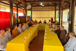 Đoàn Sở Nội vụ tỉnh cùng Ban Trị sự tỉnh làm việc cùng Ban Trị sự Phật giáo H.Phú Riềng