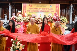  Cắt băng khánh thành ngôi đại hùng bảo điện chùa Đức Phong