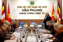 Buổi họp của chư tôn đức Văn phòng II TƯGH tại thiền viện Quảng Đức