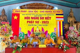 Chư tôn đức chứng minh, tham dự hội nghị sơ kết Phật sự GHPGVN H.Krông Pắc